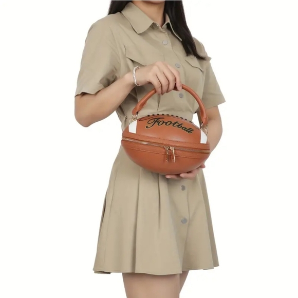 Large Pink Football Crossbody Purse - Picture 4 of 8